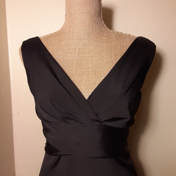 WHBM black empire waist a line cocktail dress sz2 - Picture 2 of 9